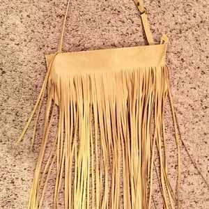 Fringed all leather bag